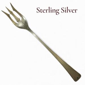 Sterling Silver Cocktail Fork Trident Shaped Vintage